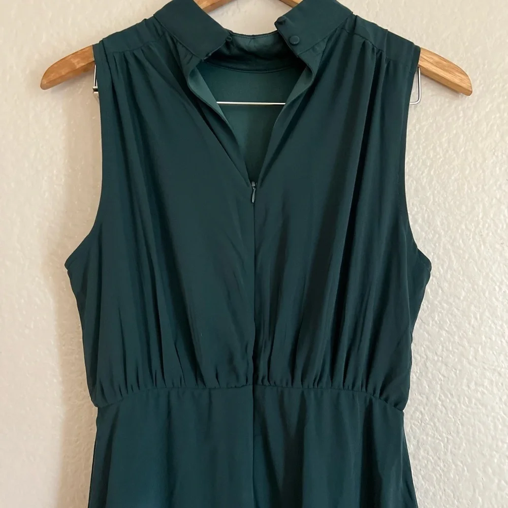NWOT Classic Elegance Emerald Chiffon Sleeveless Mock Neck Maxi Dress - Picture 7 of 8
